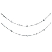 Taraash 925 Sterling Silver Round Bead CZ Anklet For Women - Taraash