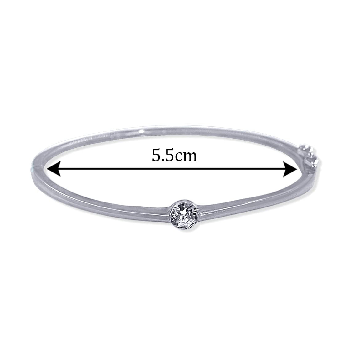 Taraash 925 Sterling Silver Round Cz Bangle For Women - Taraash