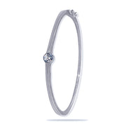 Taraash 925 Sterling Silver Round Cz Bangle For Women - Taraash