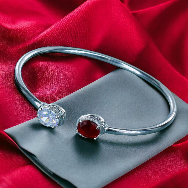 Taraash 925 Sterling Silver Round Cz Bangle For Women - Taraash