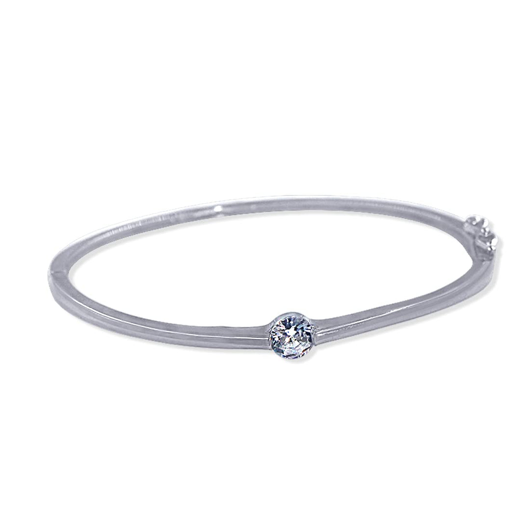 Taraash 925 Sterling Silver Round Cz Bangle For Women - Taraash