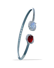 Taraash 925 Sterling Silver Round Cz Bangle For Women - Taraash