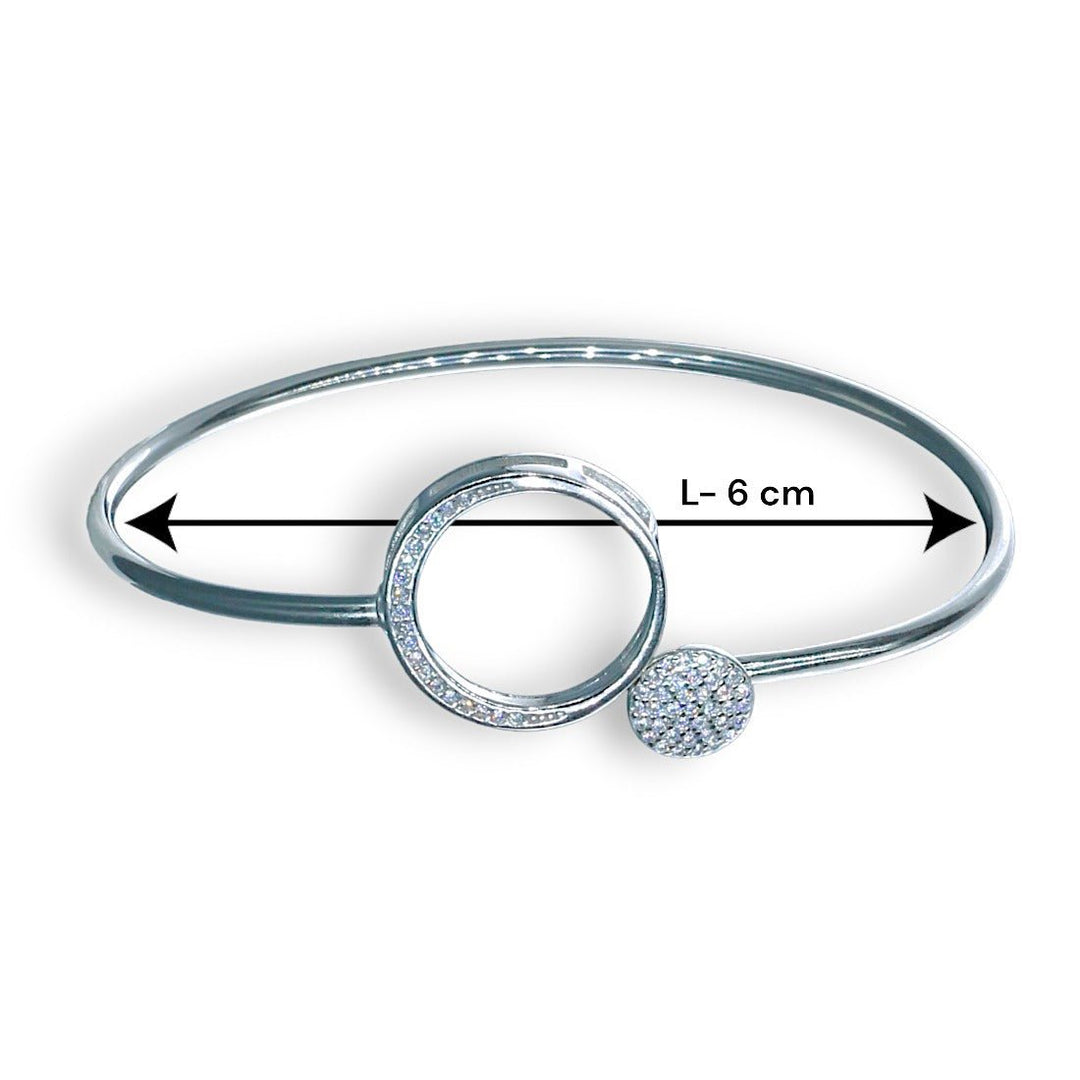 Taraash 925 Sterling Silver Round Shape Cz Bangle for Women - Taraash