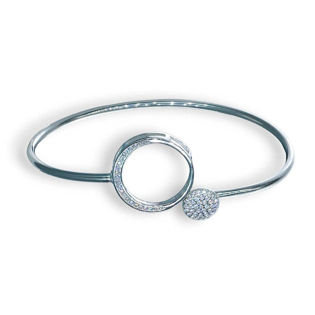 Taraash 925 Sterling Silver Round Shape Cz Bangle for Women - Taraash