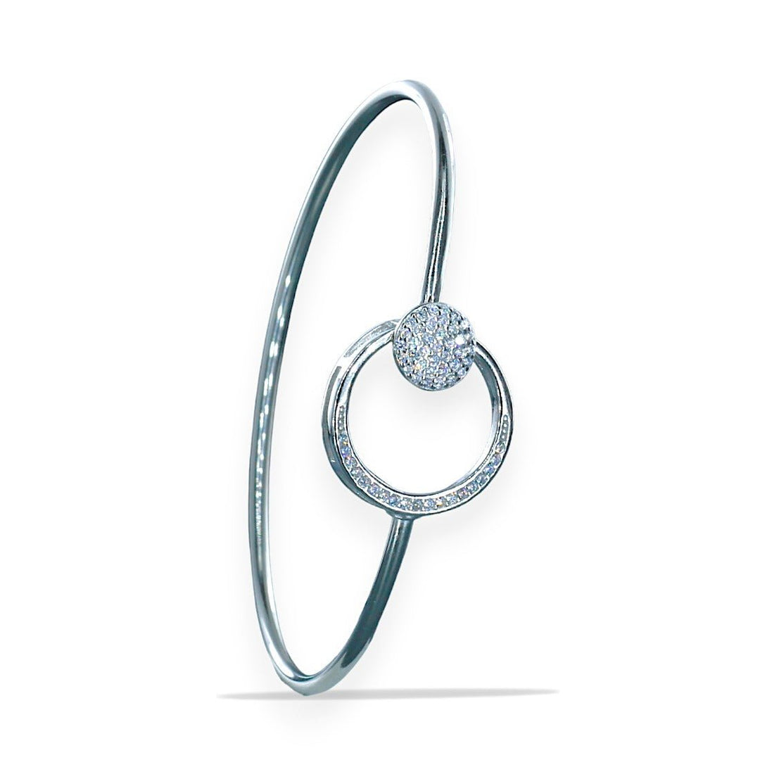 Taraash 925 Sterling Silver Round Shape Cz Bangle for Women - Taraash