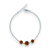 Taraash 925 Sterling Silver Rudraksha Bracelet Rakhi - Taraash