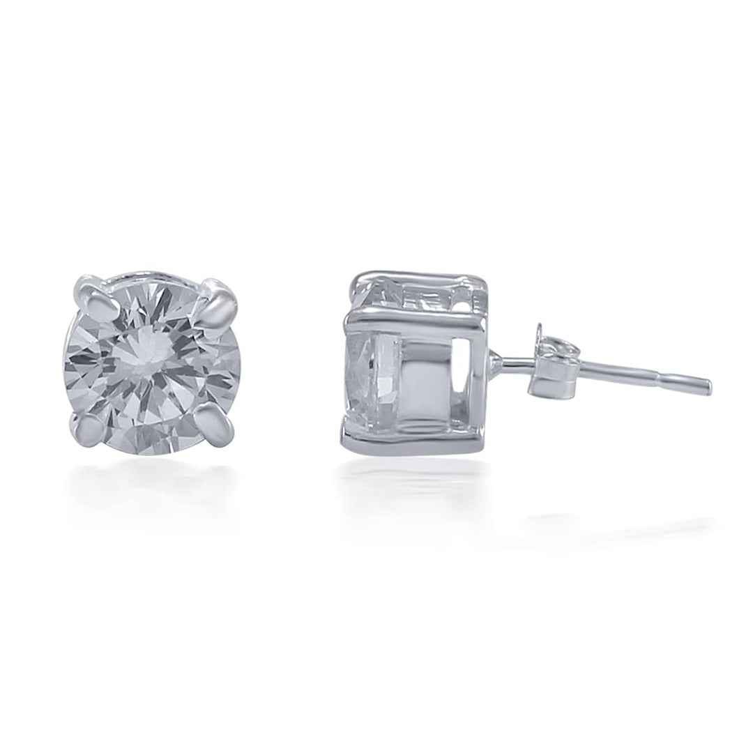 Taraash 925 Sterling Silver Simple Single Cz Stud Earrings For Women - Taraash
