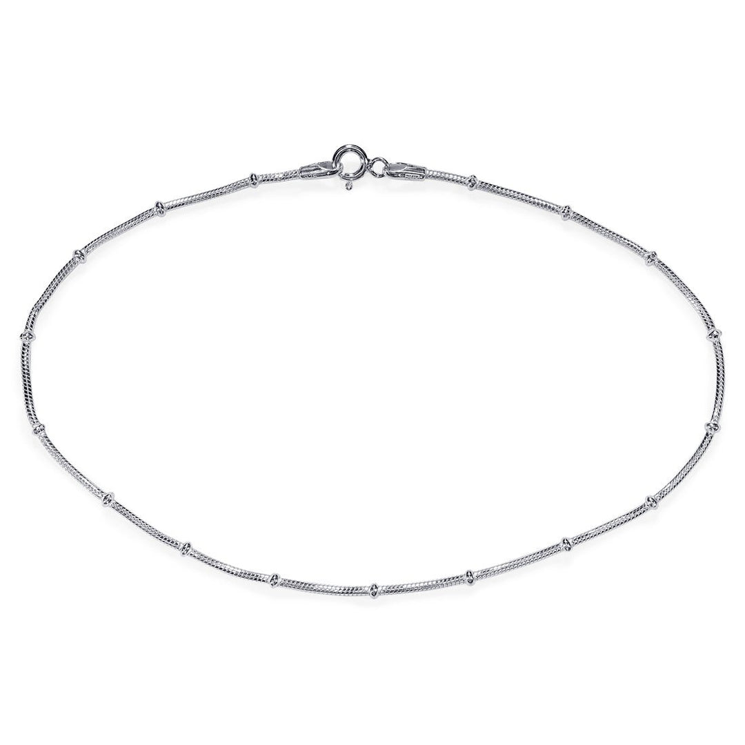 Taraash 925 Sterling Silver Single Line plain Anklets For Women CMR451L210H - Taraash