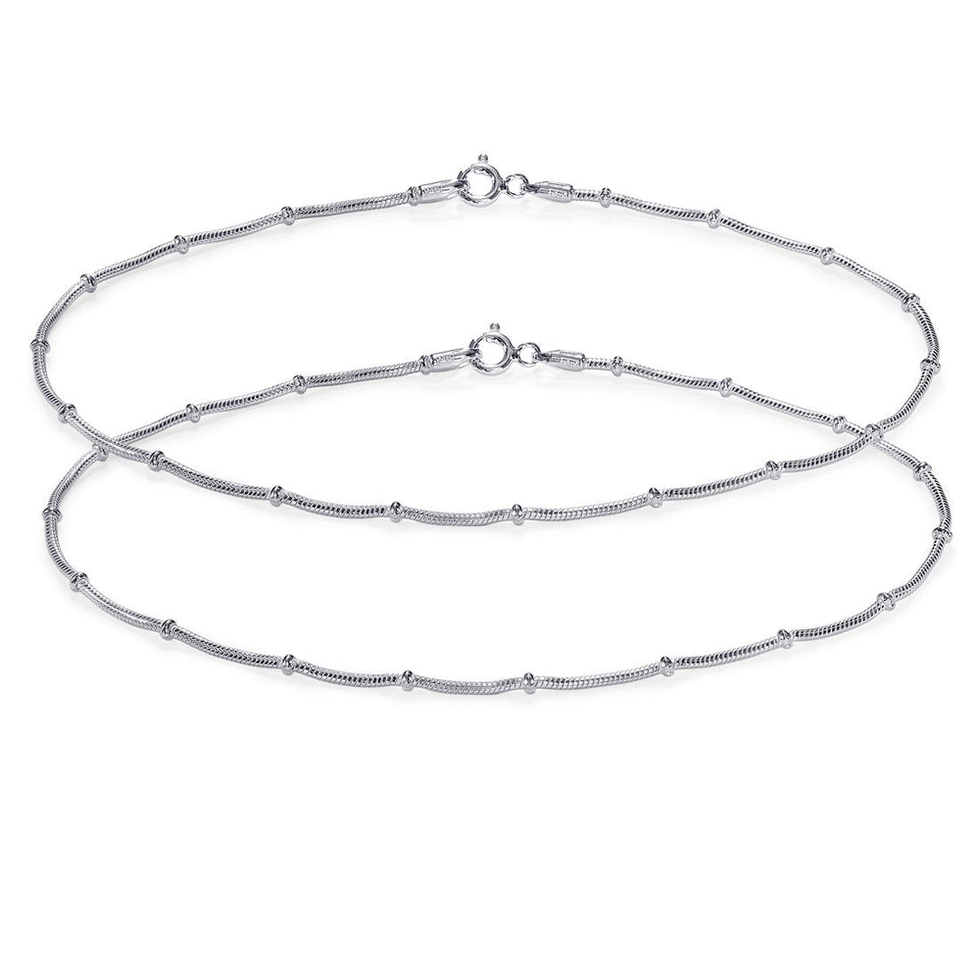 Taraash 925 Sterling Silver Single Line plain Anklets For Women CMR451L210H - Taraash
