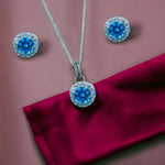 Load image into Gallery viewer, Taraash 925 Sterling Silver Sky Blue CZ Jewellery Set For Women - Taraash