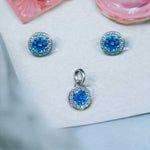 Load image into Gallery viewer, Taraash 925 Sterling Silver Sky Blue CZ Pendant Set For Women - Taraash