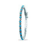 Taraash 925 Sterling Silver Sky Blue Marquise Bangle For Women - Taraash