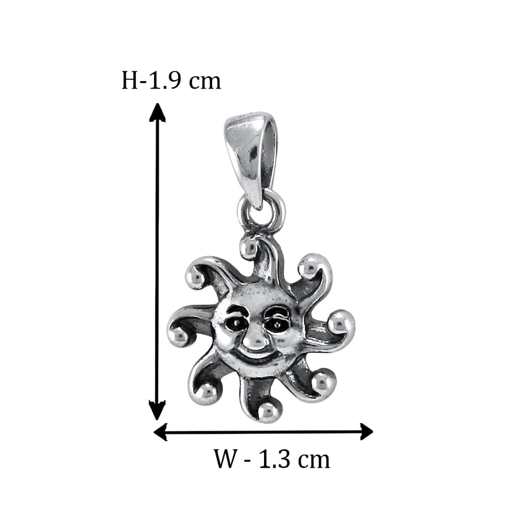 Taraash 925 Sterling Silver Smiling Sun Pendant For Kids - Taraash