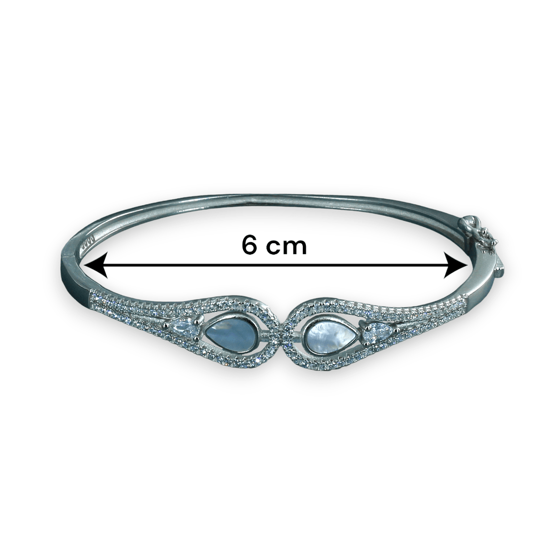 Taraash 925 Sterling Silver Solitaire CZ Bangle For Women - Taraash