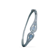 Taraash 925 Sterling Silver Solitaire CZ Bangle For Women - Taraash