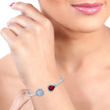 Taraash 925 Sterling Silver Solitaire CZ Bangle For Women - Taraash