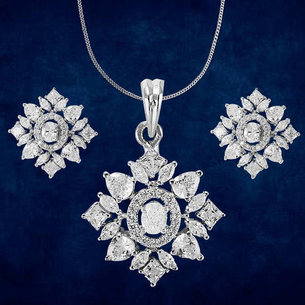 TARAASH 925 Sterling Silver Solitaire CZ Jewellery Set For Women - Taraash