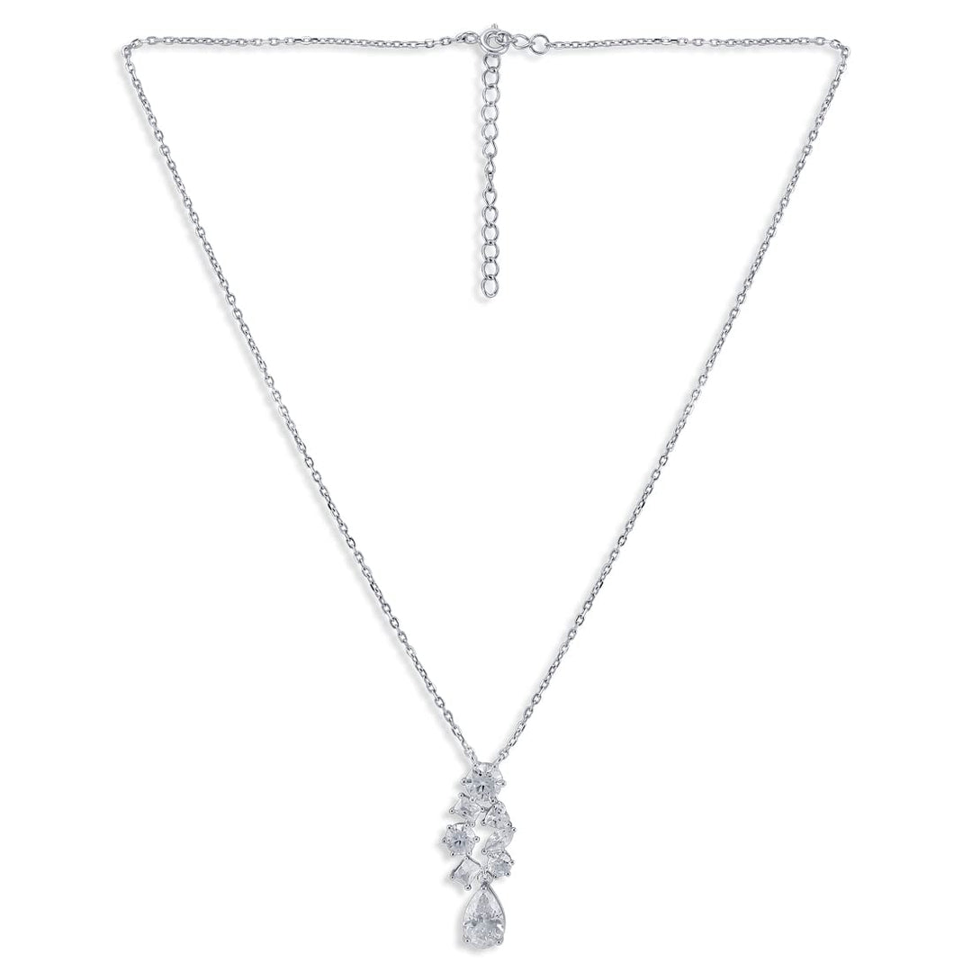 Taraash 925 Sterling Silver Solitaire CZ Jewellery Set For Women - Taraash