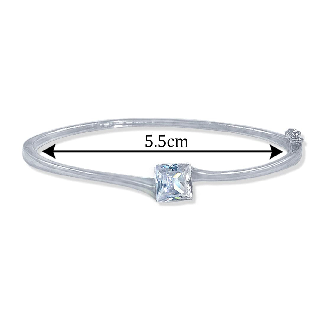 Taraash 925 Sterling Silver Square CZ Bangle For Women - Taraash