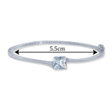 Taraash 925 Sterling Silver Square CZ Bangle For Women - Taraash