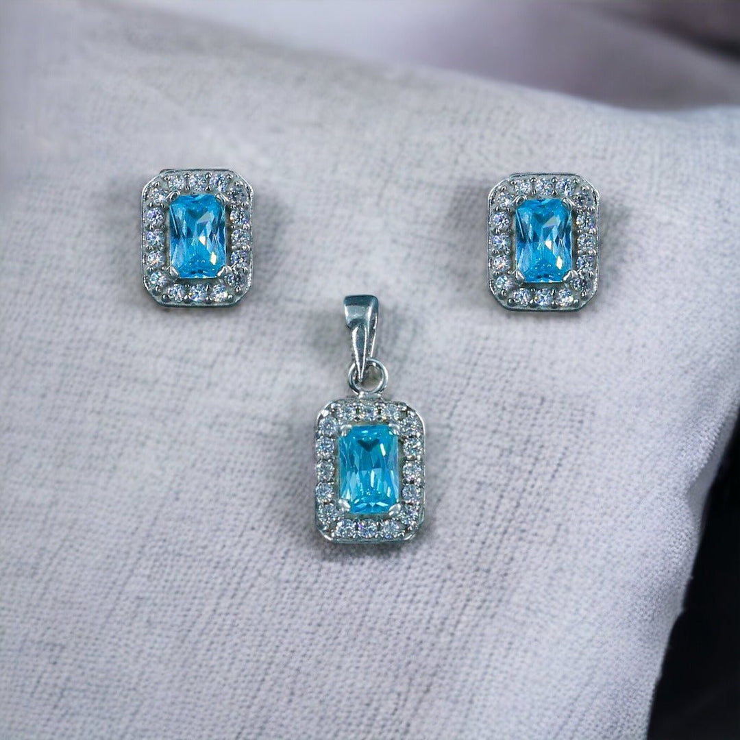 Taraash 925 Sterling Silver Square CZ Jewellery Sets For Women - Taraash