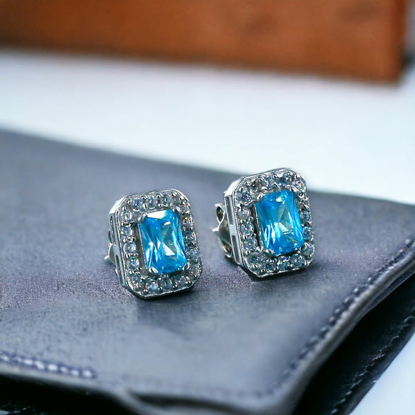 Taraash 925 Sterling Silver Square CZ Stud Earrings For Women - Taraash