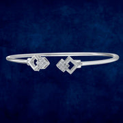 Taraash 925 Sterling Silver Square Qube Bangle For Women - Taraash