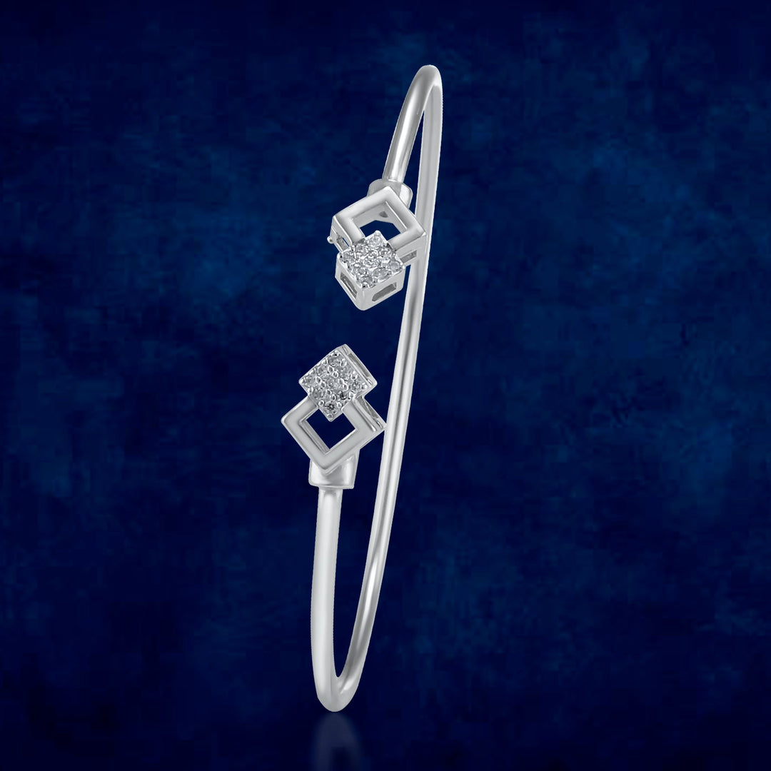 Taraash 925 Sterling Silver Square Qube Bangle For Women - Taraash