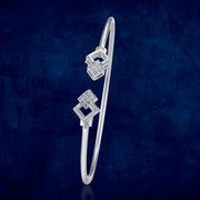 Taraash 925 Sterling Silver Square Qube Bangle For Women - Taraash