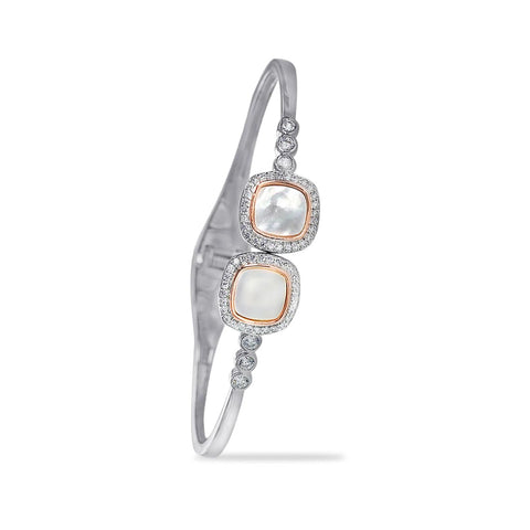 Taraash 925 Sterling Silver Square Shape Bangle For Women - Taraash