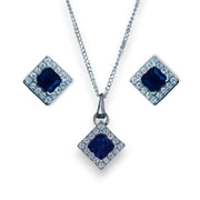 Taraash 925 Sterling Silver Square Shape CZ Jewellery Sets For Women - Taraash