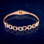 Load image into Gallery viewer, Taraash 925 Sterling Silver Square Shape CZ Rose Gold Bangle Kada For Women - Taraash