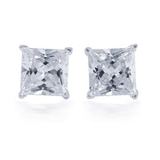 Taraash 925 Sterling Silver Square Single Cz Stud Earrings For Women - Taraash