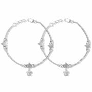 Taraash 925 Sterling Silver Star Butterfly Charm anklet for Girls - Taraash