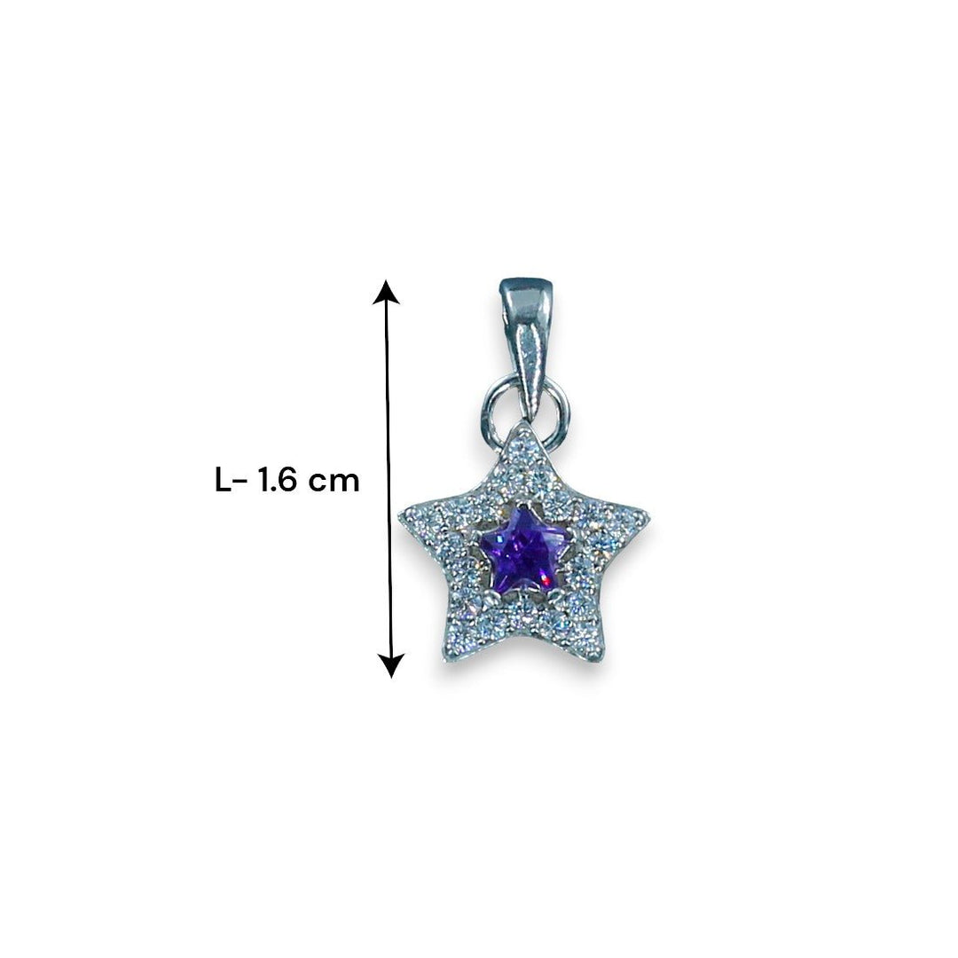 Taraash 925 Sterling Silver Star Shape CZ Pendant Chain For Women - Taraash