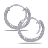 Taraash 925 Sterling Silver Texture Design Hoop For Women - Taraash