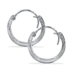 Load image into Gallery viewer, Taraash 925 Sterling Silver Texture Design Hoop For Women - Taraash
