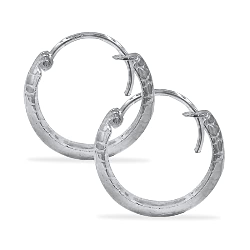 Taraash 925 Sterling Silver Texture Design Hoop For Women - Taraash