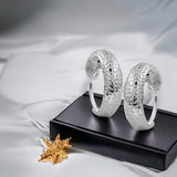 Taraash 925 Sterling Silver Texture Design Hoop For Women - Taraash