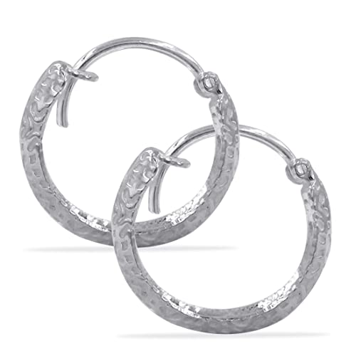 Taraash 925 Sterling Silver Texture Design Hoop For Women - Taraash