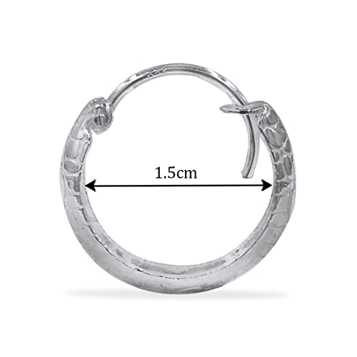 Taraash 925 Sterling Silver Texture Design Hoop For Women - Taraash