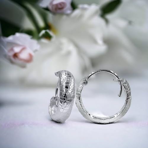 Taraash 925 Sterling Silver Texture Design Hoop For Women - Taraash