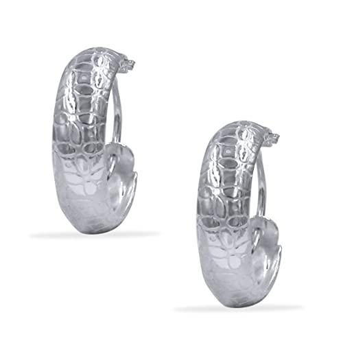 Taraash 925 Sterling Silver Texture Design Hoop For Women - Taraash