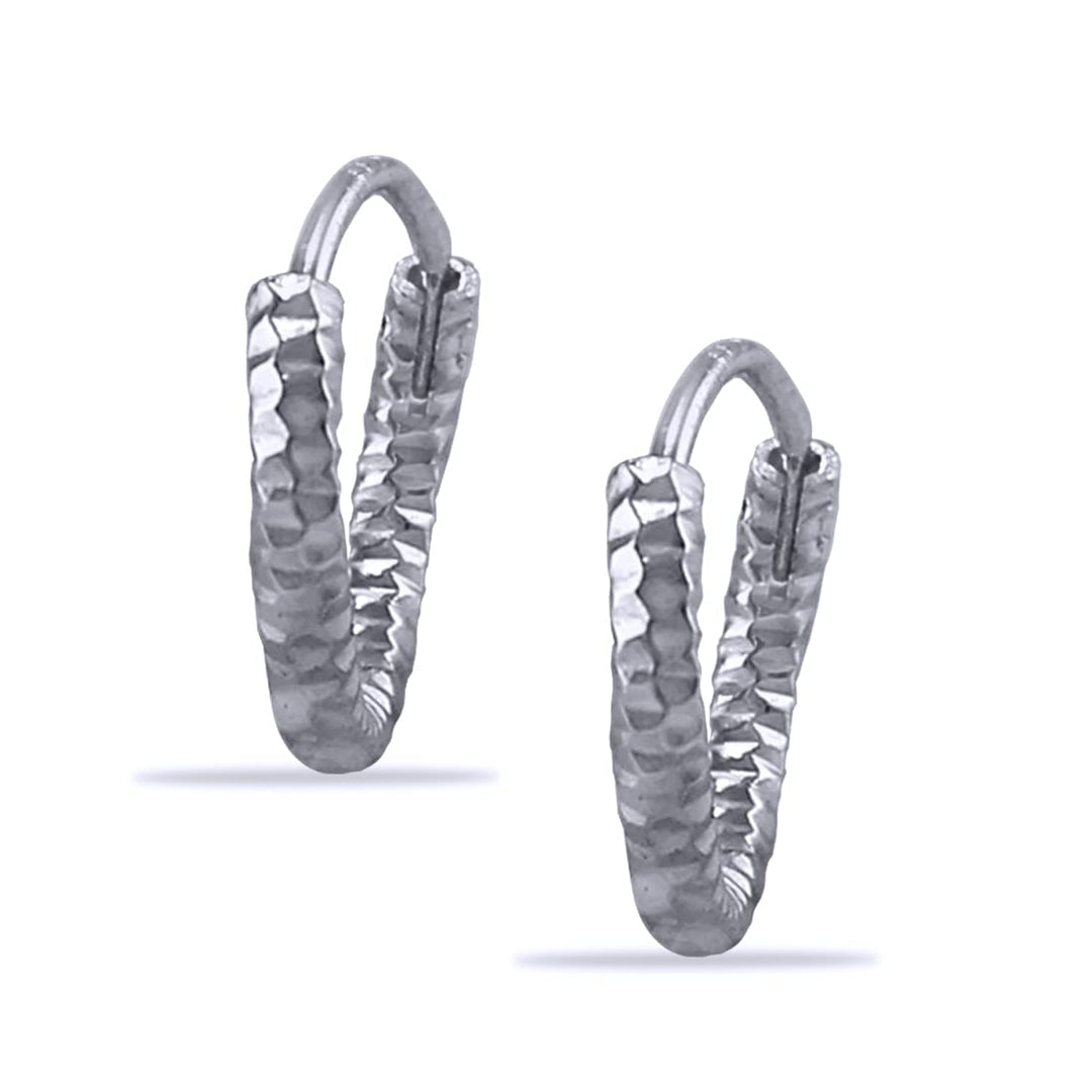 Taraash 925 Sterling Silver Texture Hoop For Girls - Taraash