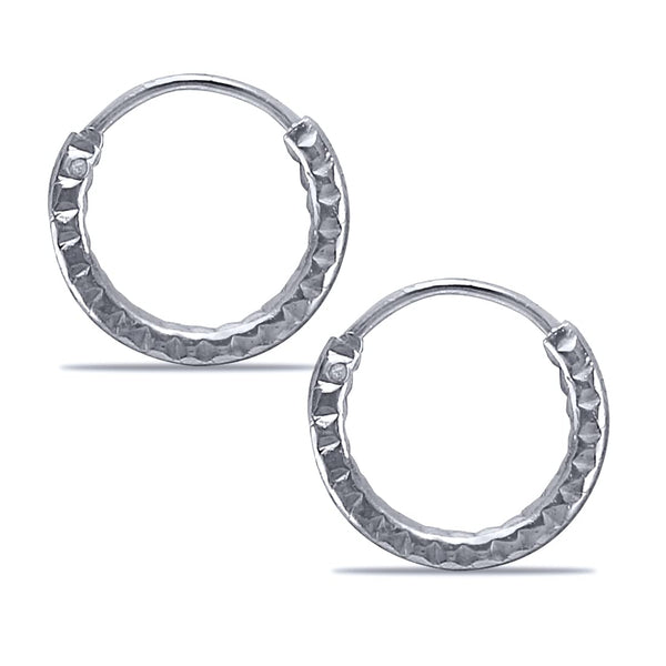 Taraash 925 Sterling Silver Texture Hoop For Girls - Taraash