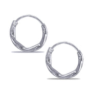 Taraash 925 Sterling Silver Texture Hoop For Girls - Taraash