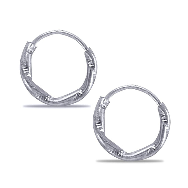 Taraash 925 Sterling Silver Texture Hoop For Girls - Taraash