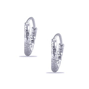 Taraash 925 Sterling Silver Texture Hoop For Girls - Taraash