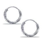Load image into Gallery viewer, Taraash 925 Sterling Silver Texture Hoop For Girls - Taraash

