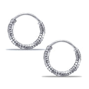 Taraash 925 Sterling Silver Texture Hoop For Girls - Taraash